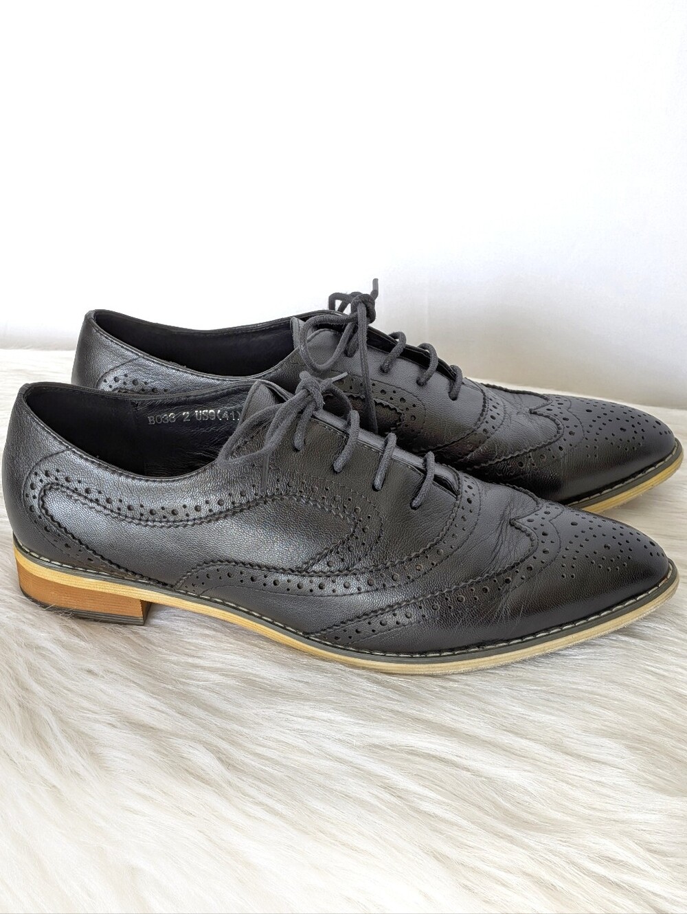 Mona Flying Leather Wing Tip Oxfords